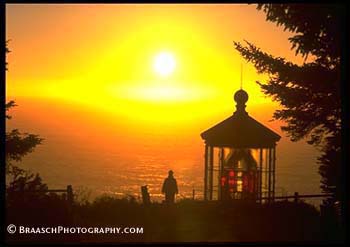 Lighthouses. Sunsets. Oregon Coast. Pacific Ocean. Cape Meares Light. Silhouettes