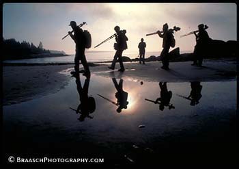 Photo workshops. Maine Photographic Workshops. Photographers at work. Maine coast. Reflections. Hiking. Recreation