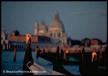 Venice. Italy. Grand Canal. Gondolas. Boats.