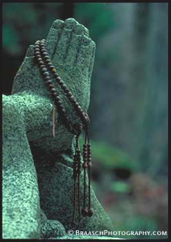 Prayer. Hands. Sculpture. Religion. Buddhism. Beads. Devotion. Supplication.